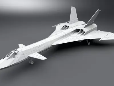 Mig 31 Firefox Low Poly Scale model 3D print model