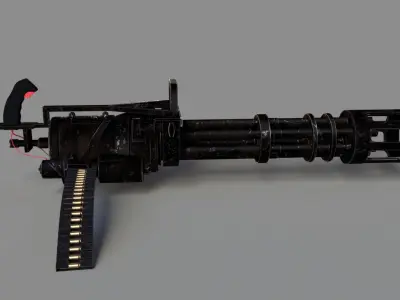 M 134 Minigun Low-poly 3D model
