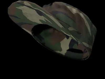 Military Camo Cap Low-poly 3D model