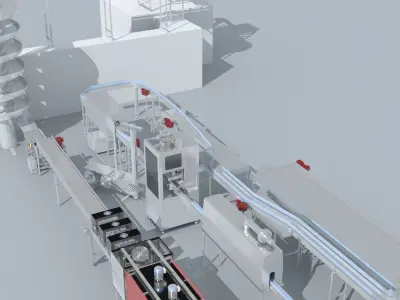 Milk Packaging - Palletizing Equipment Production Line 3D model