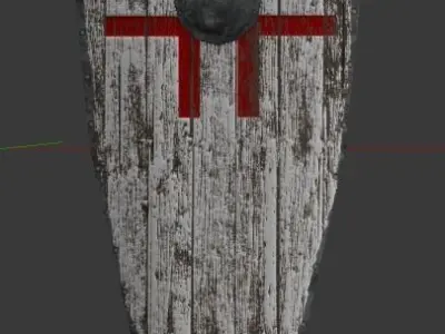 Low Poly Kite Shield Low-poly 3D model