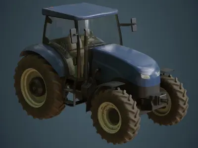 Tractor 1B Low-poly 3D model