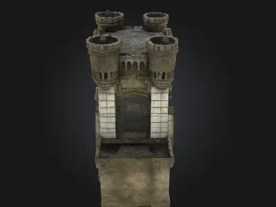 Castle Gate Fortress  Defend the Realm with Strength and Style 3D model