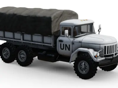 UN Supply Truck Low-poly 3D model