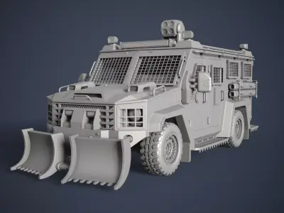Armored Tactical Truck Type-1 HighPoly 3D model