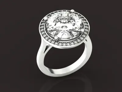 Engagement round cut halo 1321 3D print model