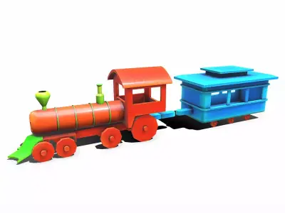Toy Train Free low-poly 3D model purchase