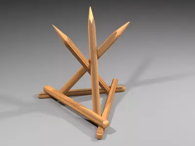 Military Barricade - Palisade 3D model