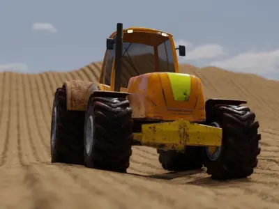 Tractor 3D model simulator apk Low-poly 3D model