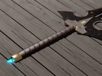 Slavic elemental sword Low-poly 3D model