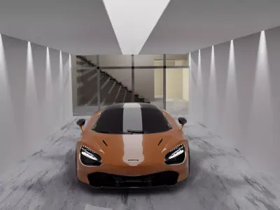 Mclaren  in a luxury garage Free 3D model