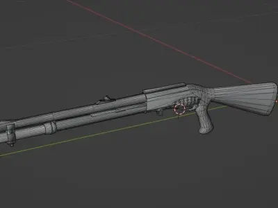 Low Poly Shotgun with textures Free low-poly 3D model