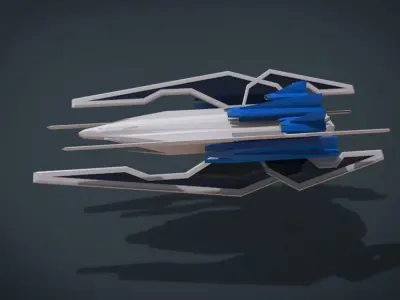 StarDust SpaceShip Low-poly 3D model