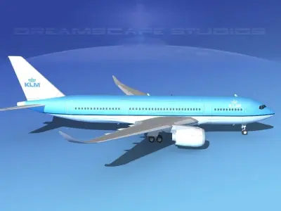 Airbus A350-800 KLM 3D model