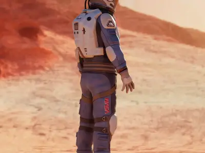NASA Blue Spacesuit Concept for Spacewalk Mars Lunar or Moon  3D model