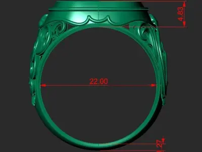 A MAN S RING WITH AN ORNAMENT 3 Printable Model 3D print model