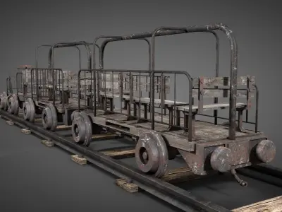 Old mine Worker Carrier 3D model