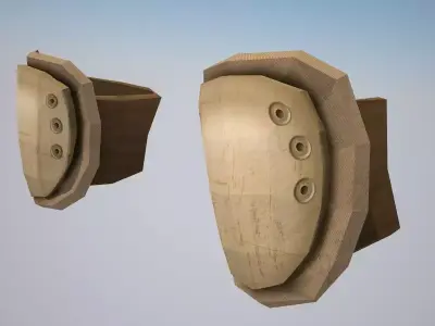 Tactical knee pad Low-poly 3D model