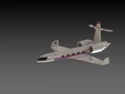 Jet private flying in sky Free 3D model