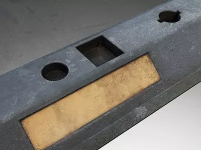 Vintage Metal Machine Part Set Low-poly 3D model