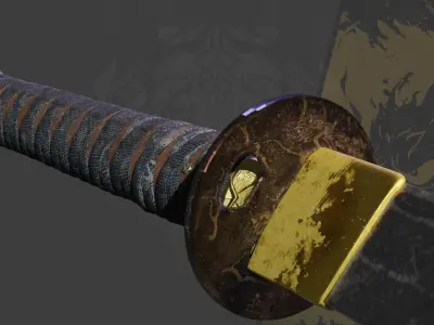 Samurai-Katana samurai sword Low-poly 3D model