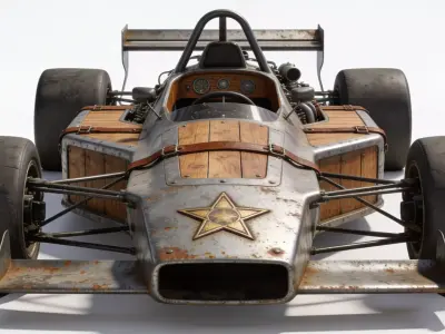 Post-Apocalyptic Sheriff Formula Racer model Low-poly 3D model