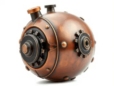 Steampunk Gear Orb Model Pack Low-poly 3D model