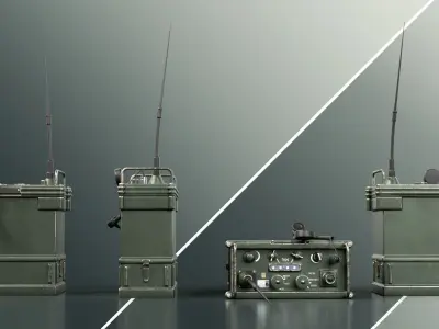 Military and Tactical Radio with Backpack Free 3D model