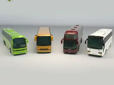 Low Poly Bus Pack 02
