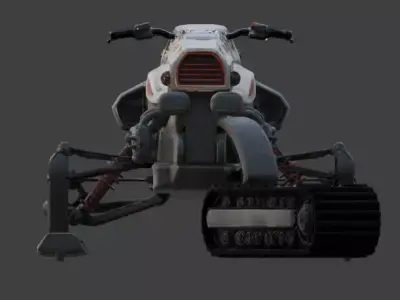Realistic Sci-Fi Arctic Crawler Bike Low-poly 3D model