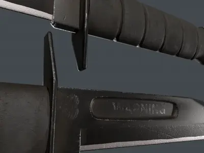 Combat Knife Low-poly 3D model