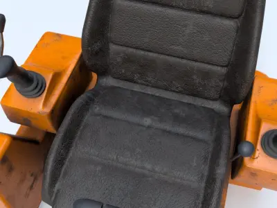 Excavator Digger Truck Cab Interior Low-poly 3D model