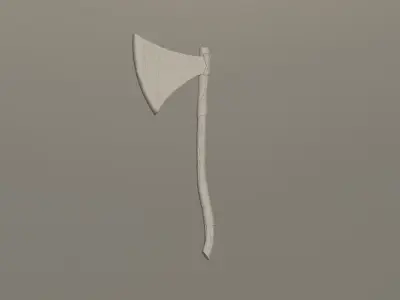 Runic Viking Axe Low-poly 3D model
