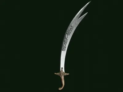 Zulfiqar sword Low-poly 3D model