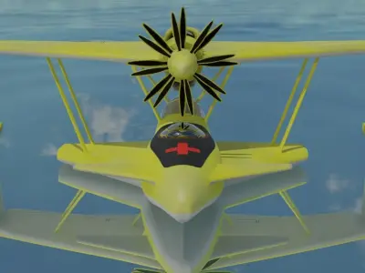 Paramedic airplane Low-poly 3D model