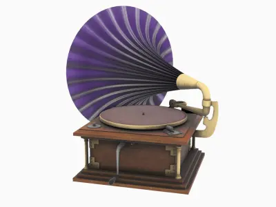 Gramophone Free low-poly 3D model purchase