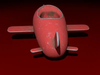 Airplane cartoon style 3D model Low-poly 3D model