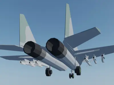 MiG-29 Figher jet Low-poly 3D model