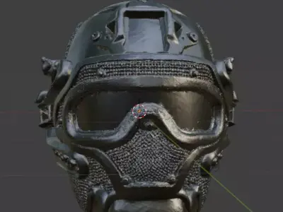 Casque military Low-poly 3D model