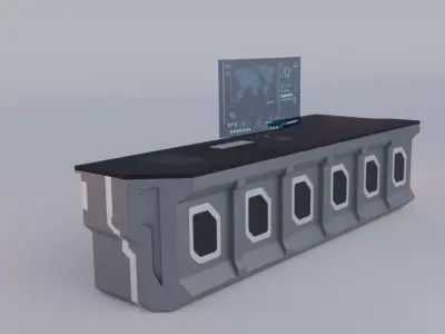 SCI-FI Desk Free low-poly 3D model