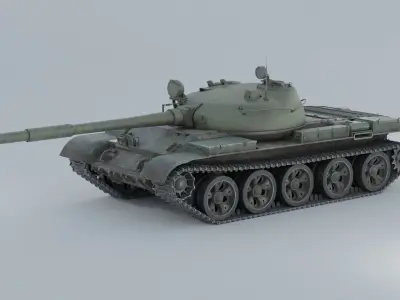 T-62 soviet main battle tank T62 3D model
