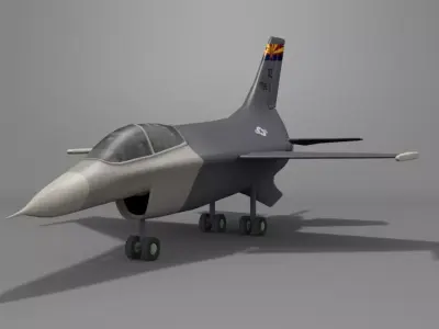 F-16V  Viper Fighting Falcon Multi-Role Fighter Low-poly 3D model