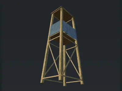 Wooden Watch Tower 3D model