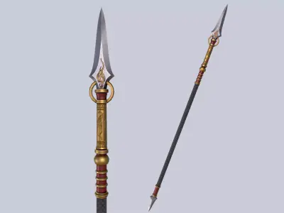 Draconic spear Low-poly 3D model
