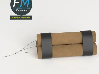 Stylized dynamite pack 3D model