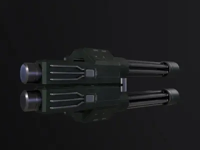 Futuristic Twin Minigun PBR Low-poly 3D model