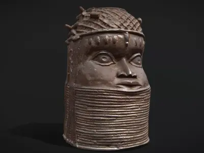 Uhunmwu Elao Bronze cast Low-poly 3D model