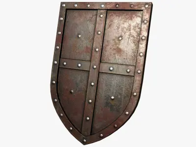 Wooden shield Low-poly 3D model shop
