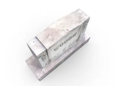 Gravestone woods tombstone Low-poly 3D model
