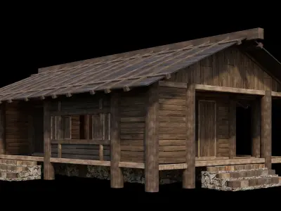 Medieval Houses 22- 4K Textures Game Ready Low-poly 3D model